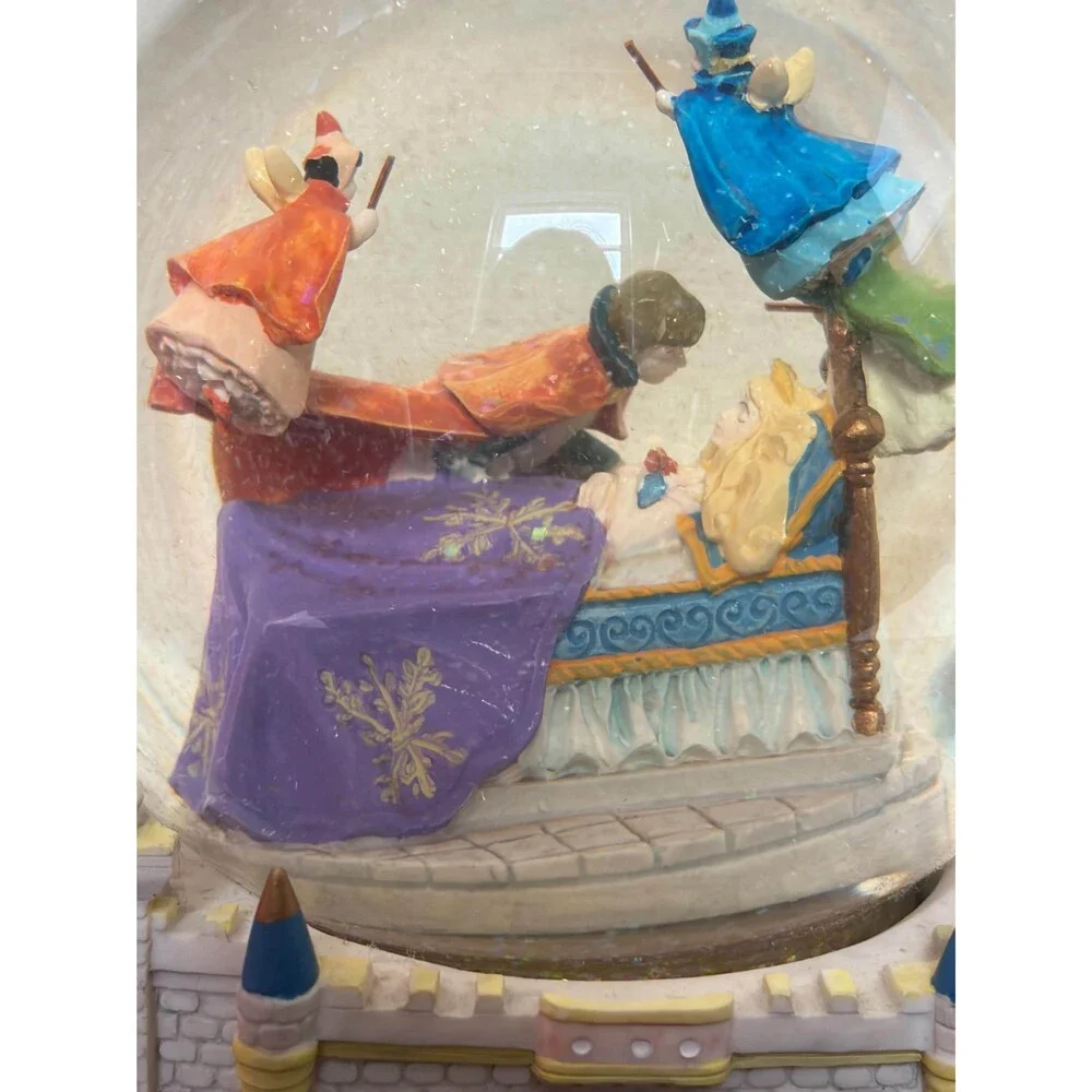 Vintage Disney Sleeping Beauty Musical Castle Snow Globe Once Upon A Dream